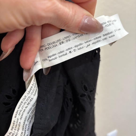 Zara Black Openwork Eyelet Embroidery Dress Size Medium - Picture 15 of 15